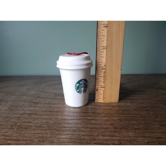 2014 Starbucks Ceramic White Coffee Cup Tumbler Ornament - Picture 6 of 7